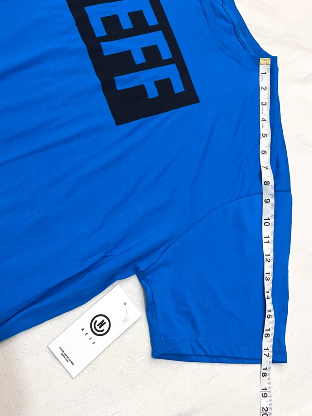 Neff Men's Graphic Logo Short Sleeve Tee in Bright Blue with Black Box T-shirt - Picture 8 of 16